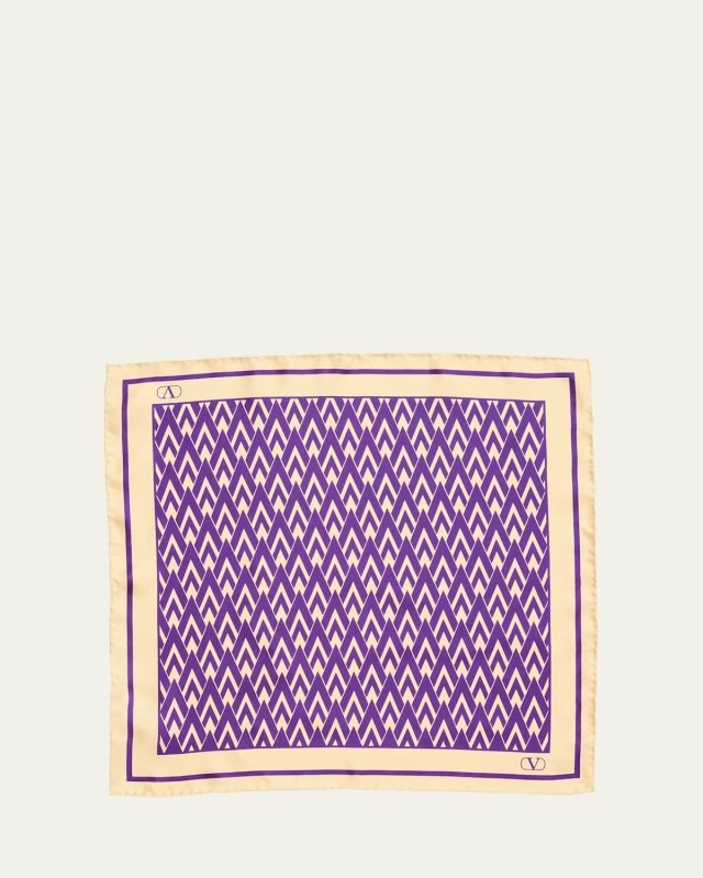 Monogram-Print Silk Scarf